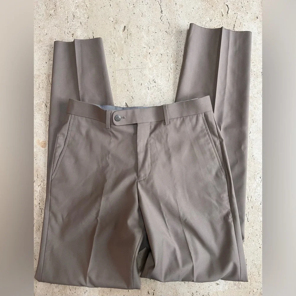Pierre Loren -Alfred 2B-2 Piece Tan Suit 36 Short 30” Waist Pants NWT
